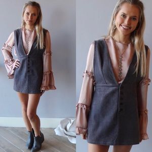 Silver accents grey corduroy jumper